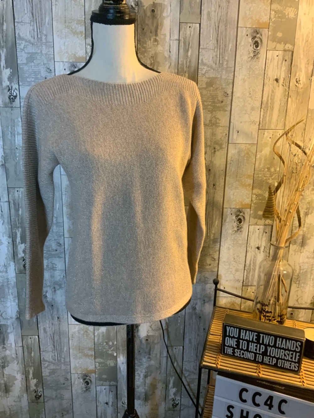 Talbots Light Beige Crewneck Sweater